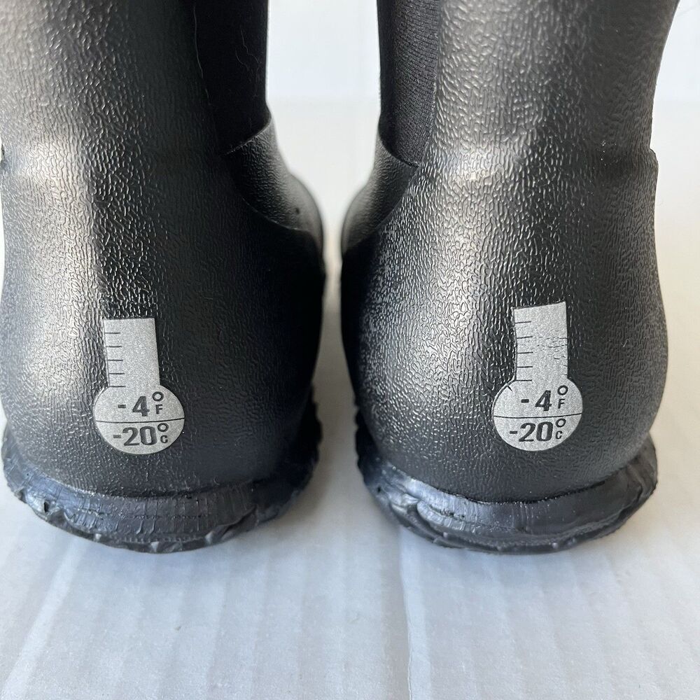 Bogs Little Kids York Solid Black Insulated Rain Boots Sz 8 Waterproof Snow Rain - Picture 5 of 13